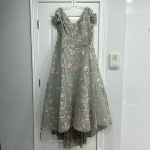 Floral Lace Dress in Green and Pink